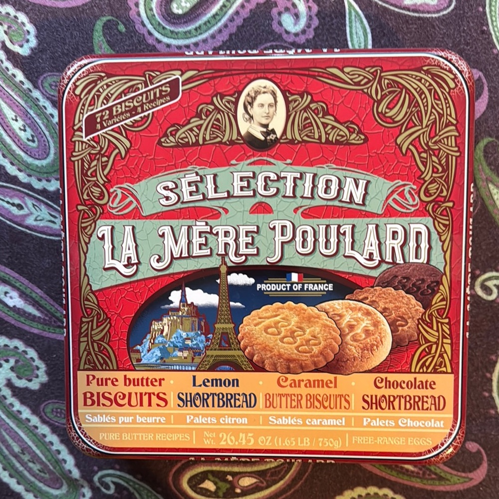Empty Metal Cookie Tin 9”X9”X2.25”